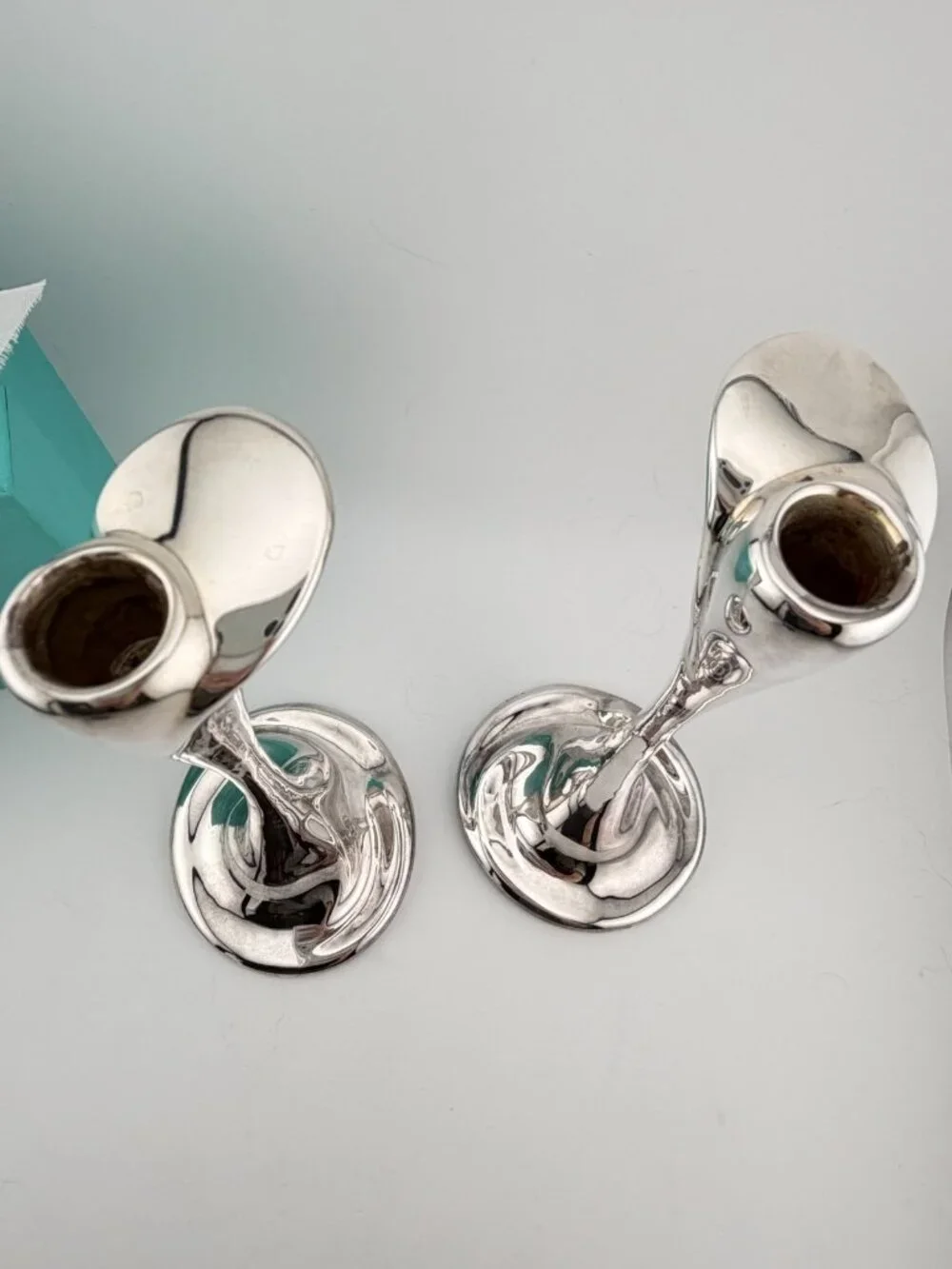 Set of 2 Tiffany & Co. Elsa Peretti Sterling Silver Bud Vase 7.5in 292g